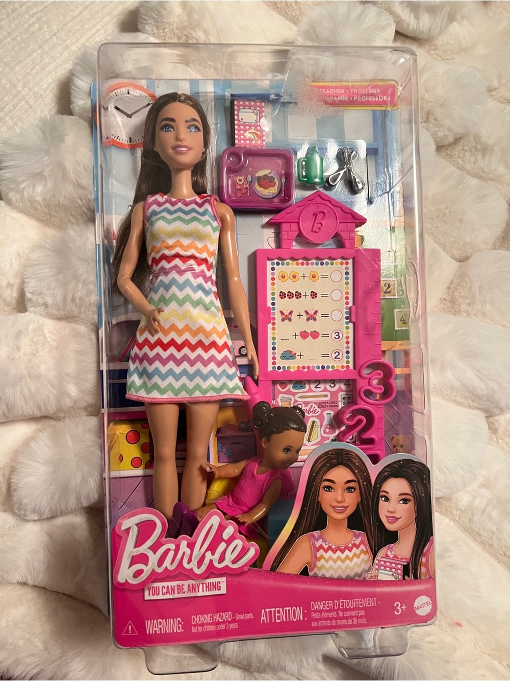 Barbie Teacher Doll in Multicolor Chevron Dress